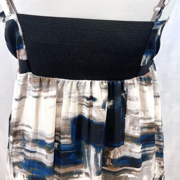 Simply Vera Wang abstract print silky midi dress with pockets size XS NWOT - Picture 4 of 7